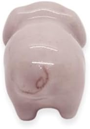 WitnyStore Tiny ¾ Inch Long Pink Standing Pig Figurine - Miniature Hand Made Painted Ceramic Pigs Swine Hog Piglet Livestock Farm Animals Cute Porcelain Decorative Collectible Figurines Décor Gifts
