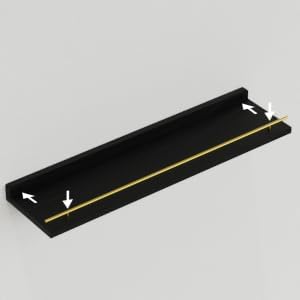 WOPITUES Floating Shelves 24 inch for Wall Decor Set of 3, Black and Gold