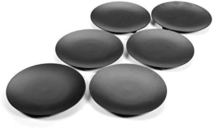 Hosley Set of 6 Black Candle Plates, 4.75-Inch Round Metal Trays for Pillar & LED Candles, Decorative Candle Holders for Weddings, Centerpieces, Table & Home Décor