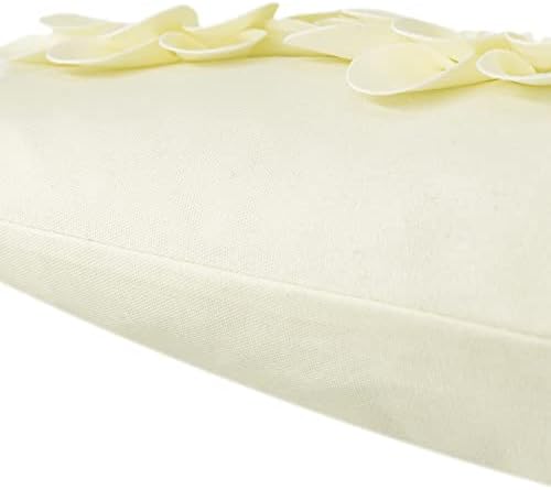 JWH 3D Flower Throw Pillow Cover Creamy White 12x20 Inches