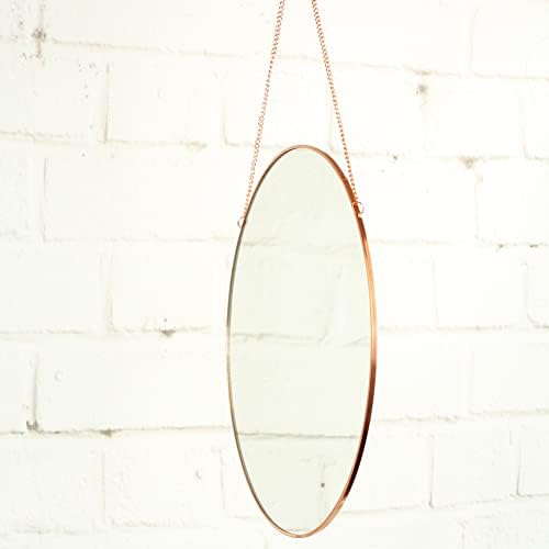 Koyal Wholesale Rose Gold Modern Round Wall Mirror with Detachable Hanging Chain, Mirror for Centerpiece
