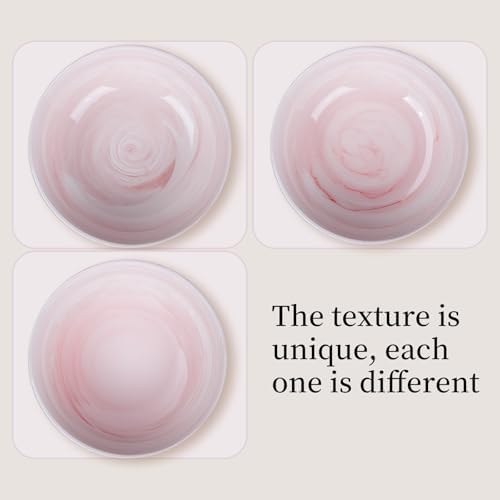 Small Decorative Bowl, Modern Home Decor Centerpiece 6.1 Inches Key Bowl, Marble-patterned Ceramic Bowl for Entry Table, Pink