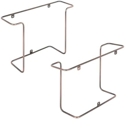 MyGift Copper Metal Wall Mounted Vinyl Record Display Shelves, Set of 2