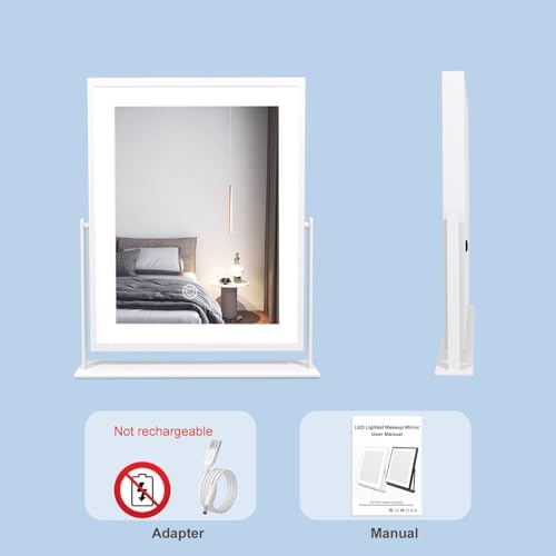 Beelux Vanity Mirror with Lights, 11" Makeup Mirror with Dimmable Light, Smart Control, Memory, Adjustable 3 Modes Lighted LED Mirror for Christmas Birthday Thanksgiving Mother's Day White