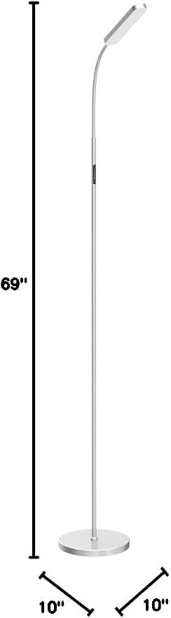 Wio-Mio 15w/1000lm Bright LED Floor Lamp with Stepless Adjustable 3000K-6000K Colors and Dimmer, Remote and Touch Control Reading Lamp, Adjustable Floor Lamp for Living Room