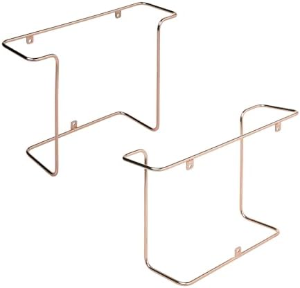 MyGift Copper Metal LP Record Wall Racks, Vinyl Album Display Set of 2