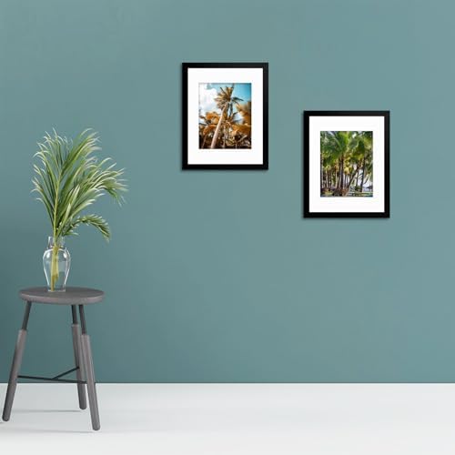 Frametory 12 Pack 11x14 Black Picture Frame with Real Glass Mat for 8x10
