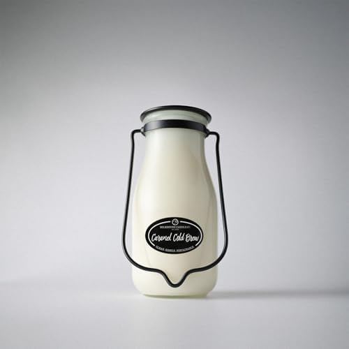 Milkhouse Caramel Cold Brew Soy Candle, 14 oz Milkbottle, 90+ Hr Burn