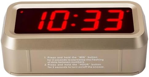 Alarm Clock for Bedrooms, LED Digital Clock Battery Operated Small Wall Clock with 3 Level Brightness Adjustable,Snooze,12/24Hr,1.2" Digital Display for Desk, Bebside,Table, Travel