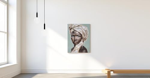 Yihui Arts African American Wall Art - Hand Painted Textured Canvas Print for Modern Contemporary Abstract Decor in Living Room, Bedroom, or Bathroom