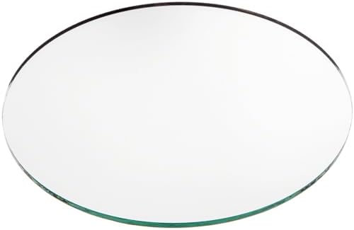 Plymor 6 inch Round, 3mm Thick, Non-Beveled Glass Mirror Circle, Pack of 24 | Table display, centerpieces, mosaics, crafts & DIY; highly reflective silvered glass