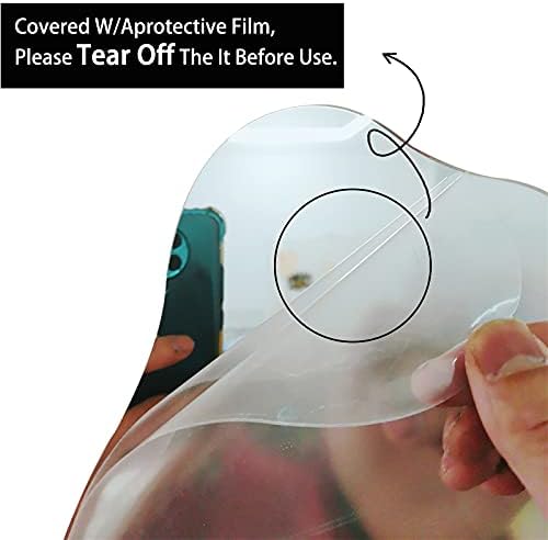 Acrylic Makeup Mirror for Desk with Stand Aesthetic Desk Decor Vanity Mirror Frameless Table top for Bedroom,Living Room and Minimal Spaces Room Decor (Baby Fat)