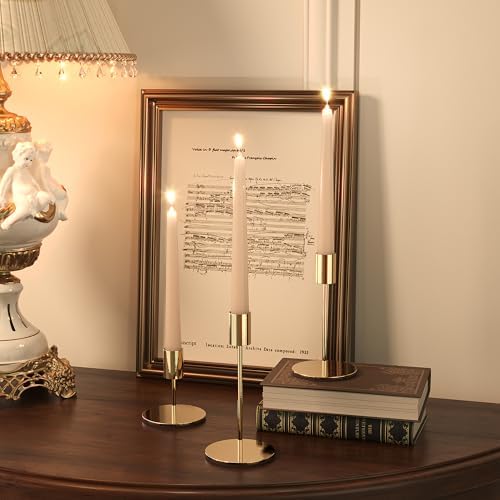 zeochyni Set of 12 French Gold Taper Candle Holder Bulks for Wedding, Party