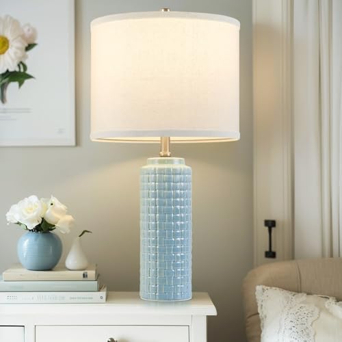 Luvkczc 24.8" Ceramic Bedside Lamps Set of 2, Adjustable Color Temperature