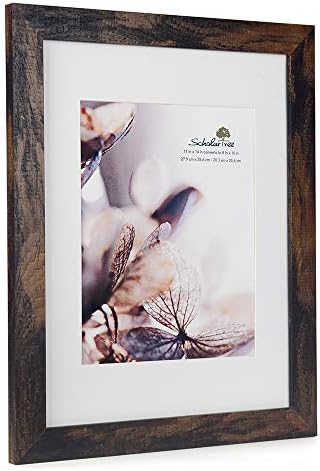 Wooden Brown 11x14 Picture Frame with Mat 2 Set in 1 Pack,Display 11x14 without Mat or 8x10 with Mat,Wall Gallery Photo Frames
