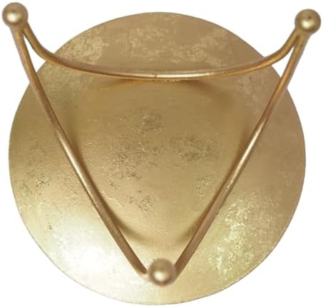 Hosley® Iron Pillar Candle Holders 4 Inch Diameter Tripod Stand Table Centrepiece Perfect for Home Decor, Wedding, Parties, Living Room Pack of 2, Gold