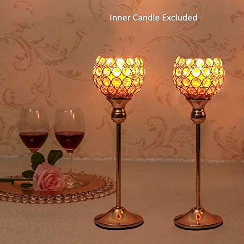2pcs Crystal Votive Candle Holders for Wedding Home Decoration