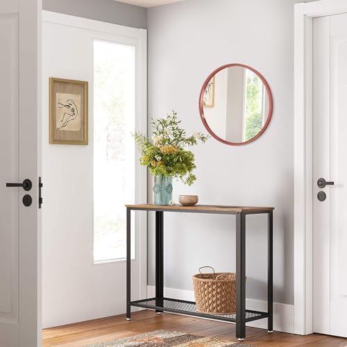 AOAOPQ Aluminum Tempered Glass Framed Bathroom for Wall Mounted Round Vanity Hanging Mirror for Bathroom Bedroom 16 inch Red Mirror