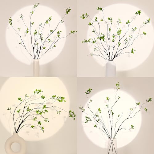 Waipfaru 8PCS Artificial Ficus Branches for Vase, Faux Greenery Stems for Vase Filler, 47in Realistic Flexible Eucalyptus Stems Fake Artificial Twig Plants Indoor Home Tables Centerpieces Office Decor