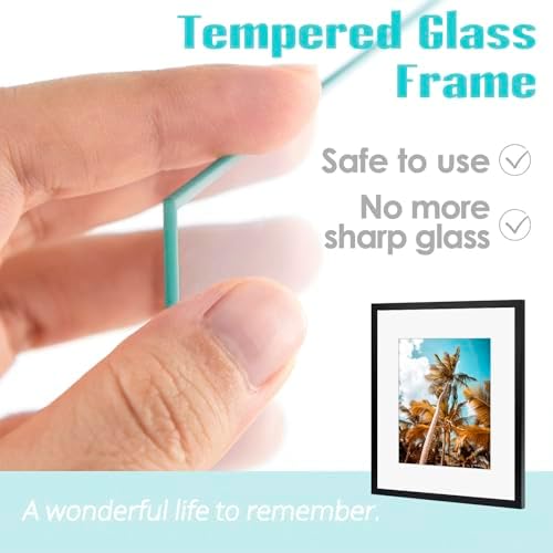 Frametory 3 Pack 16x20 Black Picture Frame with Real Glass Mat for 11x14