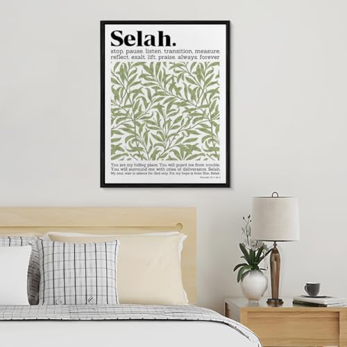Christian Framed Wall Art Religious Biblical Painting | Bible Verse Selah Scripture Psalm 32:7 Poster Print Wall Decor for Home Living Room Bedroom Decoration 11.5x15 Inches