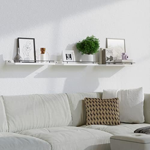 WOPITUES Floating Shelves for Wall Decor Set of 3, Black and White