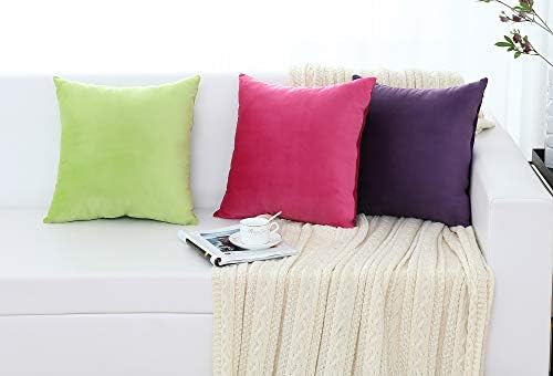 Jeneoo Velvet Throw Pillow Covers 16x16 Inch 2 Pack, Super Soft Thick Decorative Square Cushion Cases for Sofa Couch Bedroom Car, Dusty Rose