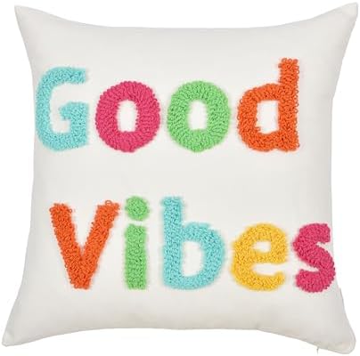 Boho Throw Pillow Covers 18*18 Spring Decorative Tufted Letters