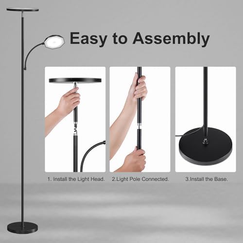 SUNMORY Floor Lamps for Living Room,LED Standing Lamp with Remote Control