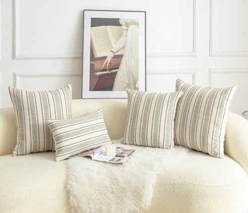 Boho Textured Throw Pillow Covers 22x22 Inch Set of 2 Farmhouse