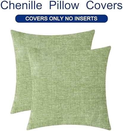 CaliTime Decorative Couch Throw Pillow Covers 24 X 24 Inches Sage Green