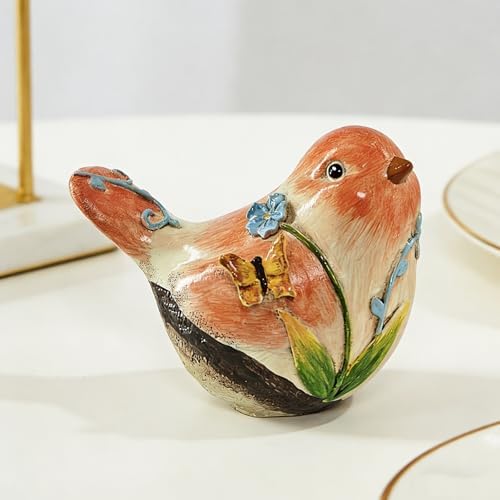 Bird Figurines for Shelf Decor, Resin Animal Figurines for Home