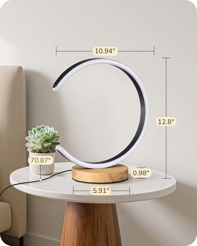 EDISHINE LED Table Lamps for Living Room, C-Shaped Modern Bedside Lamp