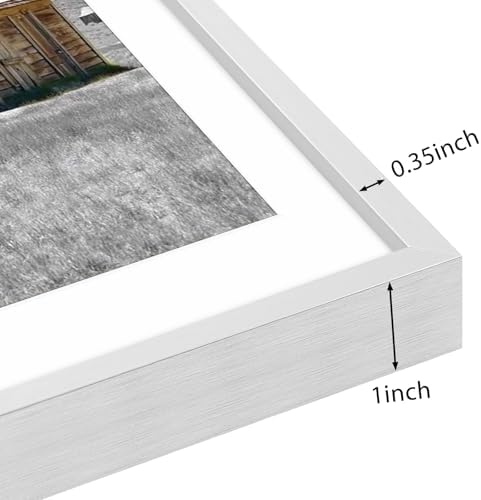 Golden State Art 8x10 Silver Aluminum Frame, Real Glass, Mat Fits 5x7