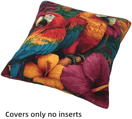 Parrot Throw Pillow Covers Set of 4 Decorative Soft Double Sided Print Pillow Case Farmhouse Home Decor for Living Room Sofa Couch 18x18