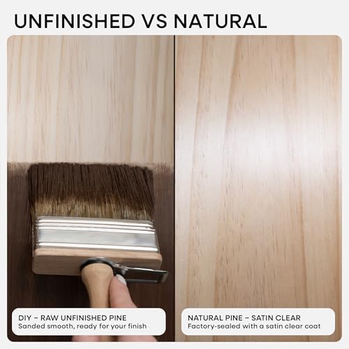Homeforia 60 Inch DIY Floating Shelves, High-End Solid Pine Wood, Set of 2