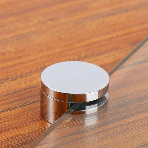 Mirror Hangers for The Wall 4 Pack Mirror Clip Frameless Mirror Mounting Hardware Adjustable Frameless Rectangular Glass Shelf Fitting for 5-12mm Thick Mirror Round (Zinc Alloy-Silver)