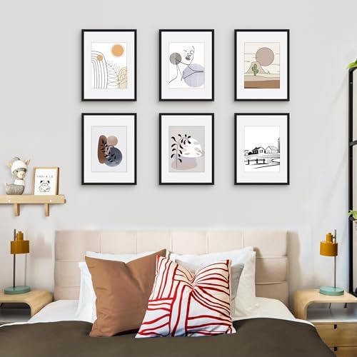 Picrit 12x16 Picture Frame Set of 12, Modern Gallery Wall Frames, Black