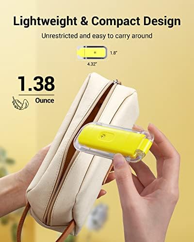 DEWENWILS Rechargeable Book Light for Reading in Bed, Warm White, Brightness Adjustable for Eye Care, LED Clip on Book Lights for Kids, Portable Bookmark Light, Yellow