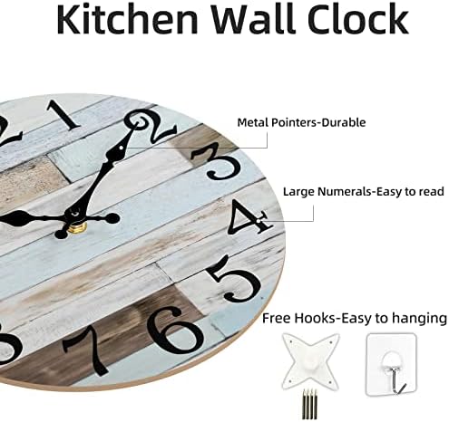 KECYET 10 Inch Wall Clock Battery Operated Silent Non Ticking Country