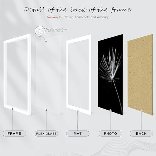 Picrit 13x19 Picture Frame Set of 12, Modern Gallery Wall Frames, White