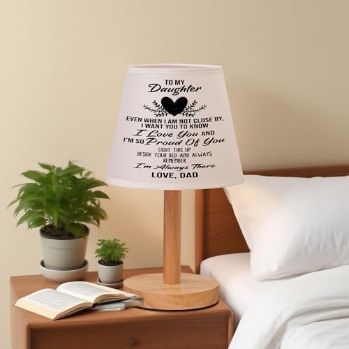 to My Daughter Lamp Gifts from Dad, Dimmable 3-Color USB Table Lamp, Christmas Valentine’s Mothers Birthday Gifts for Daughter from Dad, Beautiful Lamp Gifts for Bedroom Home Decoration