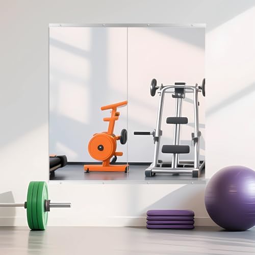 Home Gym Mirror for Wall, 48" x 24" x 2PCS Frameless Full Length Mirror | Tempered Glass, Large Workout Mirrors, for Home Gym, Dance Studio, Yoga Room, Garage Gym