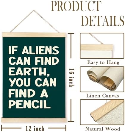 CGBHW 12x16 Inch Dark Green Classroom Poster Hanger Frame, Modern Contemporary Education Wall Art, Motivational Decor for Classroom, Teacher, Kid, Teenager