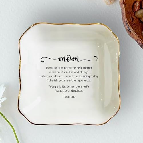 Ceramic Ring Dish, Today A Bride Always Your Daughter, Wedding Gifts for Mom, Wedding Favors for Mother of The Bride Gifts from Bride, Bridal Shower Gifts, Thank You Mom Gifts