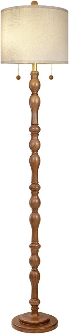 Scenekoy 65.5" Farmhouse Soild Wood Floor Lamp for Living Room Bedroom