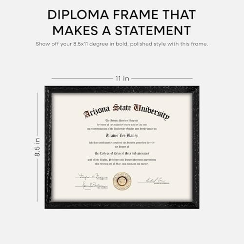 Homeforia 8.5x11 White Oak Diploma Frame, High-End Wood, Glass