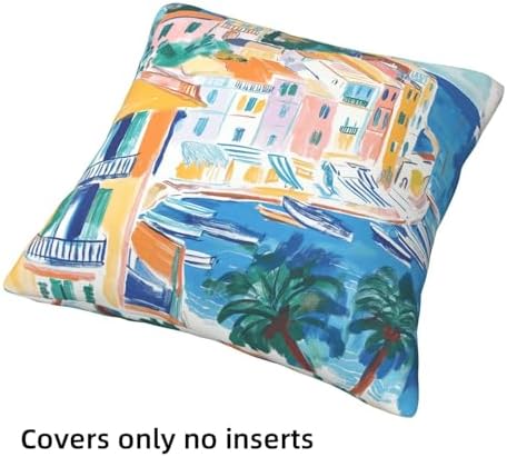 Italian Lemon Throw Pillow Covers Set of 4 Decorative Soft Double Sided Print Pillow Case Farmhouse Home Decor for Living Room Sofa Couch 18x18