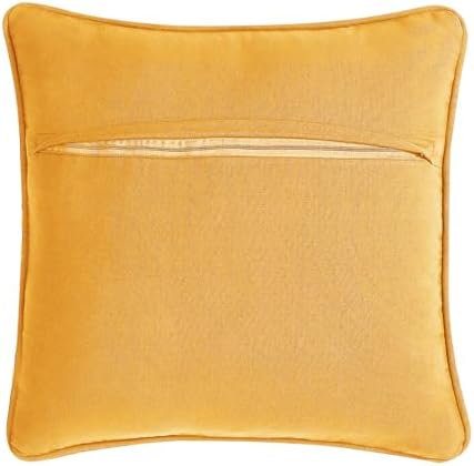 Boho Living Jada Premium Woven Design, Decorative Throw, Living Room Décor, (1) 20" x 20" Pillow Cover with Insert, Mustard Yellow