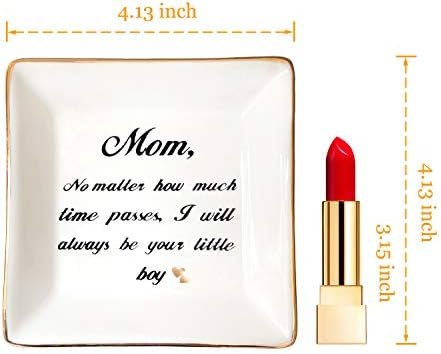 HOME SMILE Mom Gifts from Son Ring Trinket Dish-Mom,No Matter How Much Times Pass,I Will Always Be Your Little Boy